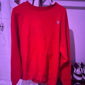 Champion Unisex Red Eco Fleece
Crewneck Sweatshirt
